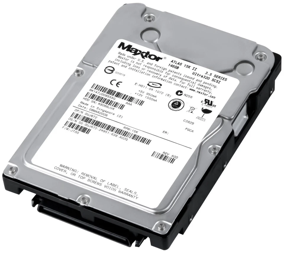 Hard Drive Dell 0UJ672 UJ672 8K147J0 146GB 15000U/Min 8MB SCSI U320 3.5'' Inch - Image 1 of 3