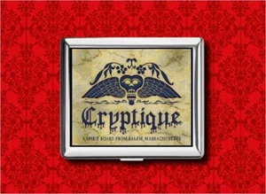 CRYPTIQUE OUIJA BOARD TOMBSTONE METAL WALLET CARD CIGARETTE ID IPOD CASE - Imagen 1 de 5