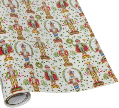 Caspari Continuous Gift Wrap Roll, Nutcracker Christmas White - 8' (10056RC) - Image 1 of 3