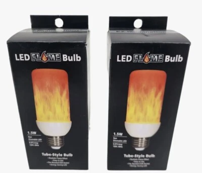 EZ ILLUMINATIONS LED Flame Effect Fire Bulb Flickering Atmosphere Light by EZ ILLUMINATION 2 Pack