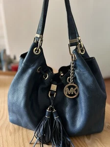 Michael Kors blue pebbled leather hobo shoulder bag - Picture 1 of 10