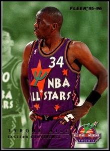 1995-96 Fleer #7 Tyrone Hill & Karl Malone - NBA All-Stars HOF FREE SHIPPING! - Picture 1 of 2
