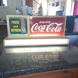 Original Coca Cola Light Up, Moving Waterfall Lighted Sign Clock - Picture 1 of 12