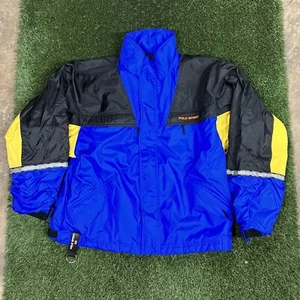 Polo Sport Ralph Lauren Vtg Colorblock Jacket Technical Puffer Coat Men L 90s - Picture 1 of 10