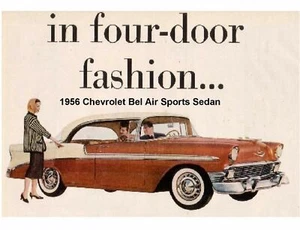 1956 Chevrolet Bel Air 4-Door Sports Sedan Fridge / Tool Box Magnet - Picture 1 of 1