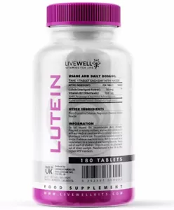 Lutein 50mg + Vitamin B2 Tablets | Antioxidant – Vision & Eye Health Vegan  - Picture 1 of 5