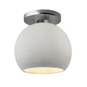 Justice Design Radiance Med Globe Semi-Flush, Bisque/Nickel - CER-6353-BIS-NCKL - Picture 1 of 1