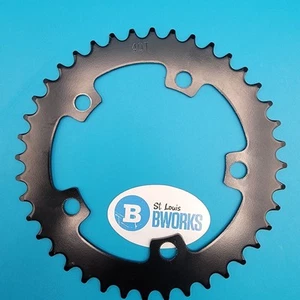 Black Steel Single Speed Chainring 40t 5 Hole 110 BCD 3/32" Shop Take Off g7 - Picture 1 of 5