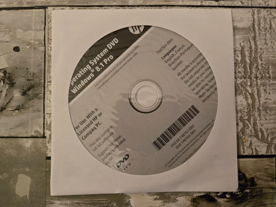 HP Operating System DVD Windows 8.1 Pro  64-bit DVDKIT 748763-DN1 No PROD KEY - Image 1 of 1