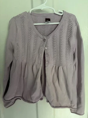 Tea Collection Girls 10 Lilac Cardigan Sweater Button Front Dressy  - Image 1 of 3