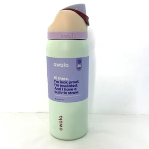 Owala FreeSip 32oz Stainless Steel Water Bottle in Coastal Mist Travel Tumbler - Picture 1 of 7