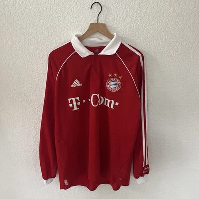 Vintage FC Bayern Munich 2006 Long Sleeve Adidas Home Jersey Red Mens Size XL - Image 1 of 4