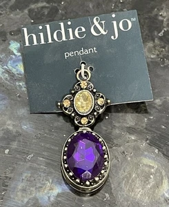 Hildie & Jo Pendant Victorian Revival Faceted Acrylic Faux Amethyst Citrine New - Picture 1 of 4
