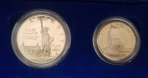 $1 & .50 Dollar SILVER 1986-S PROOF 🪙U.S. LIBERTY CENTENNIAL COINS🪙OGP Box COA - Picture 1 of 16