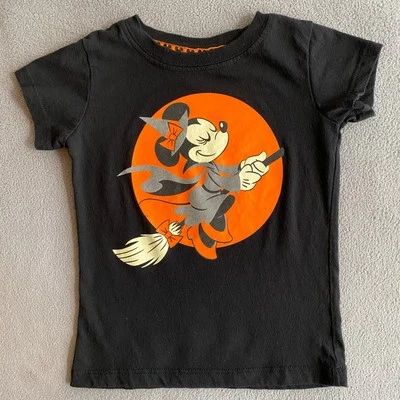 Camiseta Disney Junior Minnie Mouse Bruja Halloween 2T/3T Negra Naranja Luna5.75 Foto 1 de 4