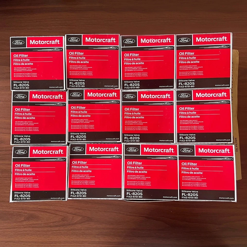 Ford OEM Engine Oil Filter Lincoln Motorcraft FL820S F1AZ6731BD Set Of 12 - Image 1 of 4