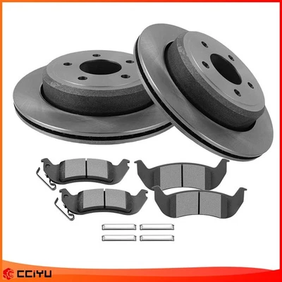 Rear Brakes Rotor & Ceramic Pads Fits 2003 - 2011 Grand Marquis Crown Victoria - Image 1 of 4