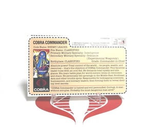 GI Joe Cardback FILE CARD HOODED Mail Away Cobra Commander 1983 FILECARD  - Picture 1 of 2