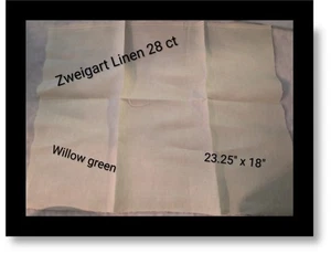 🌿 Zweigart Kreuzstich Leinen — Weidengrün | 28 Stück | 23,25 x 18 Zoll - Bild 1 von 7