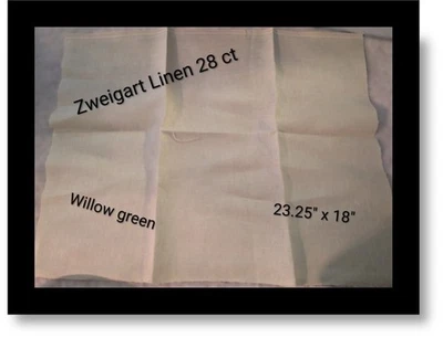 🌿 Zweigart Cross-Stitch Linen — Willow Green | 28 Count | 23.25 x 18" - Image 1 of 4