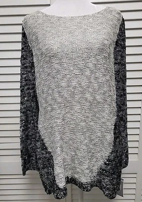 Alfani NWT Grey Black Sequin Sweater Holiday Sparkle SZ L - Image 1 of 4