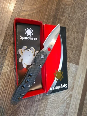 Spyderco C240CFP Smock Carbon Fiber Handle W/s30v Steel Blade Folding Knife - Image 1 of 4