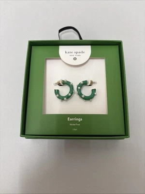 Kate Spade New York x Target Green Simulated Pearl Polka Dot Hoop Earrings G36 - Image 1 of 4