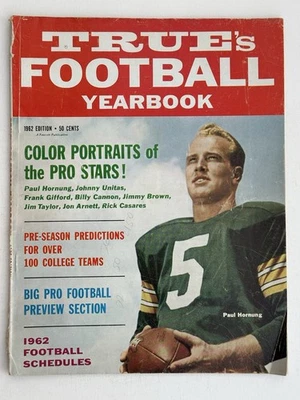Anuario de fútbol True's 1962 Paul Hornung Green Bay Packers Foto 1 de 4