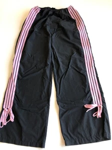 PacSun Black Pants with Pink Stripes Track Joggers Relaxed Fit Wide Leg  Size S - Picture 1 of 8