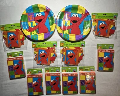 Lote de 12 suprimentos vintage para festa de aniversário Elmo 2003 - Imagem 1 de 4