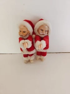 Vtg Santa Claus Candle Huggers Christmas Tree Ornament  1950s (2) - Picture 1 of 2