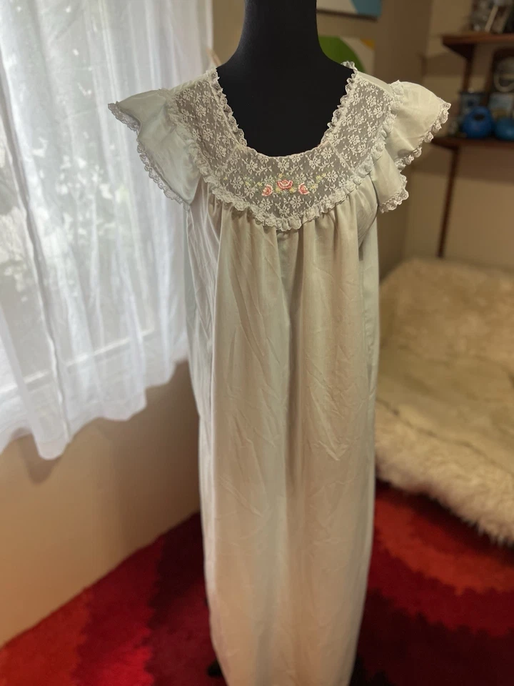 Vestido de Noche Floral Azul Sears De Colección Para Mujer Mediano 36/38 Hecho en EE. UU. Foto 1 de 4