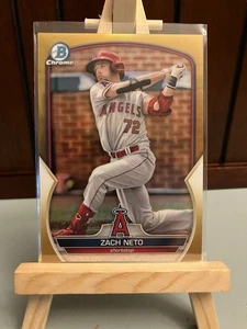 Bowman #BCP-64 2023 Zach Neto Chrome Prospects refractor de oro verdadero/50 ángeles - Imagen 1 de 2