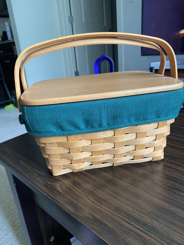 Longaberger Classic Sewing Notions Basket Set with Lid Cover