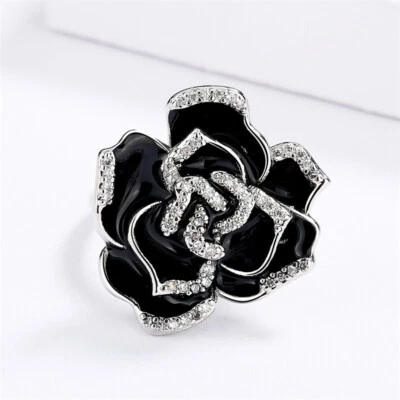 Women Fashion Flower 925 Silver Filled Rings Cubic Zirconia Jewelry Size 6-10 - Image 1 of 4