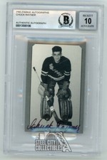 Chuck Rayner Autographed Pre-Parkie Card /1000 - BAS 10