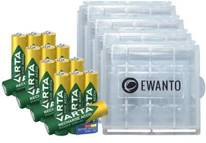 16x Varta Zelle Rechargeable Accu AAA Micro Ni-Mh Akku 5703 Bulk + 4xBatteriebox - Bild 1 von 4