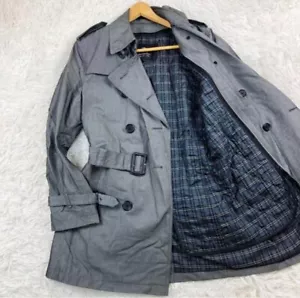 Burberry Black Label trench coat Men's Gray Cupro Size M Authentic - Picture 1 of 10