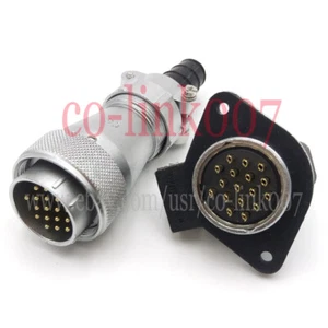 WF28, 17pin Waterproof Connector,AWG14 Flange Aviation Industrial Circuit Plug - Picture 1 of 6