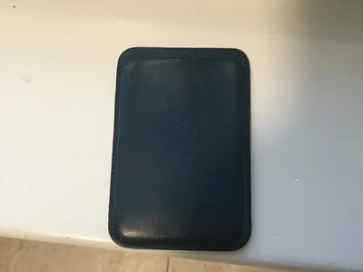 Cartera de cuero para iPhone verde azul Foto 1 de 2