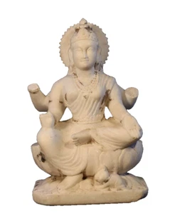 19thc Hindu white marble Saraswati statue - Picture 1 of 2