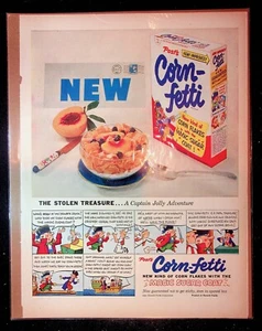 1950s Post Corn-fetti Cereal Magic Sugar Coat Comic Art Vintage Print Ad - Bild 1 von 1
