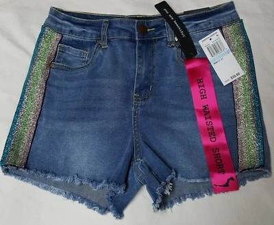 Casa de Muñecas Juniors Talla 5/27 Denim Cintura Alta Corte Corto Adornado. Foto 1 de 3