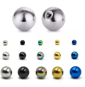2mm-16mm Replacement Balls Tiny Big Spare Ends Bar barbell Body Piercing Jewelry - Picture 1 of 3