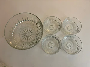 Juego de ensalada/sopa de cristal vintage - tazón para servir de 9” y tazones de postre/sopa de 4-5” - Imagen 1 de 7