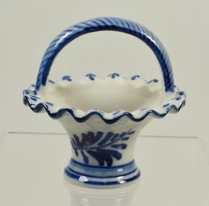 Cesta de escena de molino de viento pintada a mano azul Delft muy bonita #515 - Imagen 1 de 3