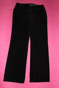 LIZ CLAIBORNE Black Cotton Corduroy Boot Cut Jeans Size 6 Pants 5-Pocket Classic - Picture 1 of 4
