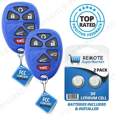 2 Replacement for 2007-2014 Chevy Tahoe Traverse GMC Yukon Remote Fob 6b Navy - Изображение 1 из 4