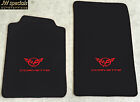 Autoteppich Fumatten Floormats fr Chevrolet Corvette C5 Logo rot Nubuk Velours