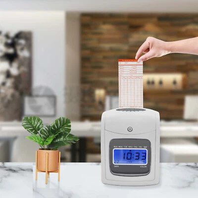 K-7 LCD Reloj de Tiempo Máquina de Asistencia para Empleados Tarjeta de Tiempo Punzón con 50 Tarjetas Foto 1 de 4
